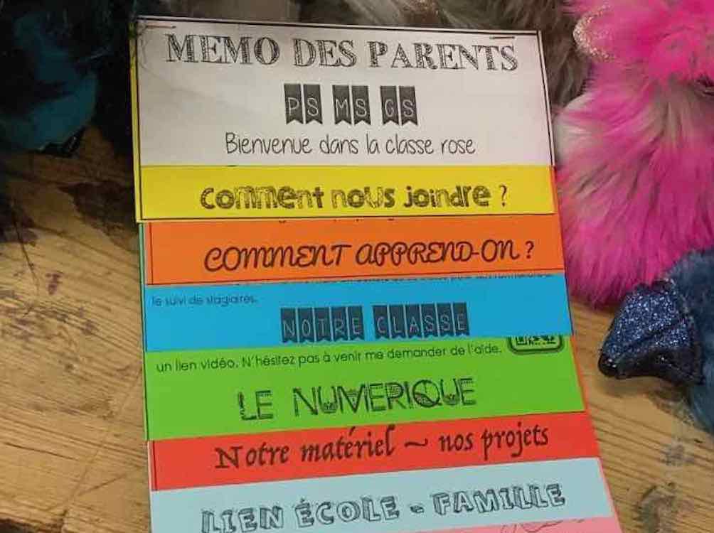 Réunion de rentrée avec les parents Del en maternelle