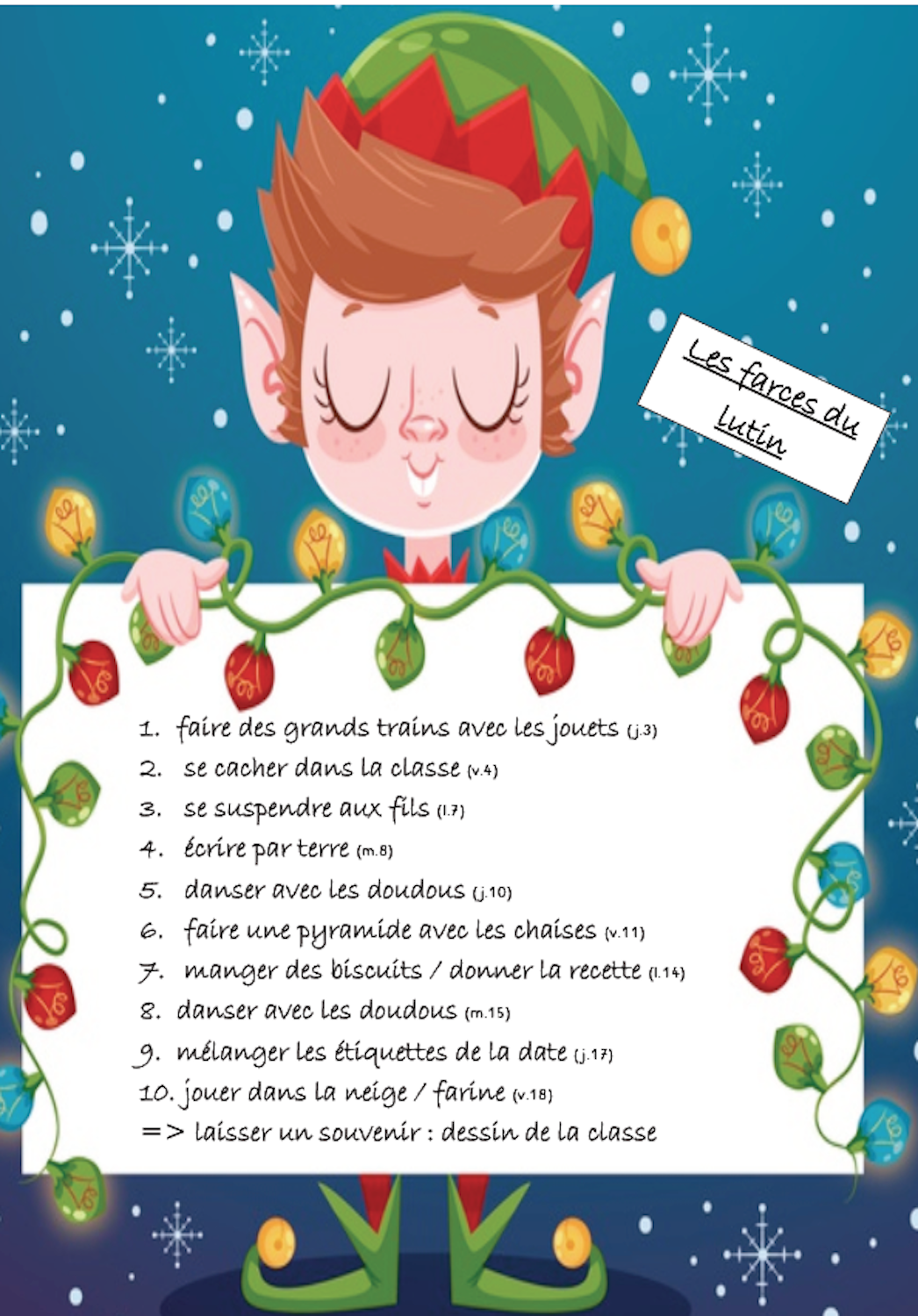 Elfi le lutin farceur (raconter et chanter pour des élèves de maternelle)  (French Edition)