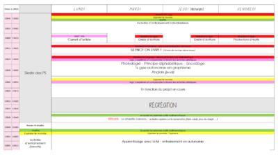 Emploi Du Temps 2021-2022 - Del En Maternelle